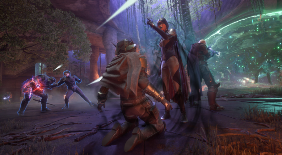 Grupo de personajes armados en Dune: Awakening