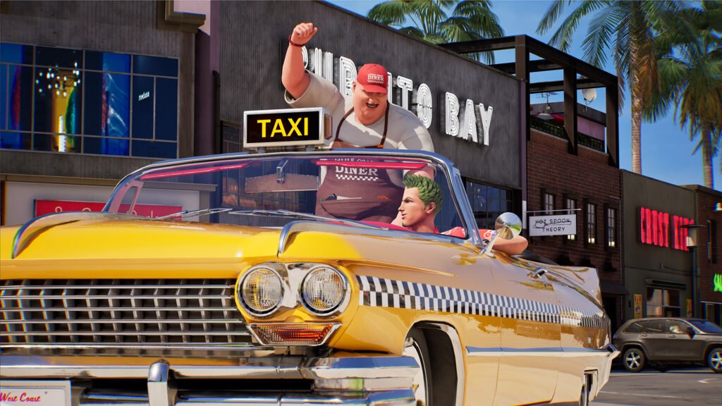 Axel al volante de su taxi amarillo en Crazy Taxi: World Tour