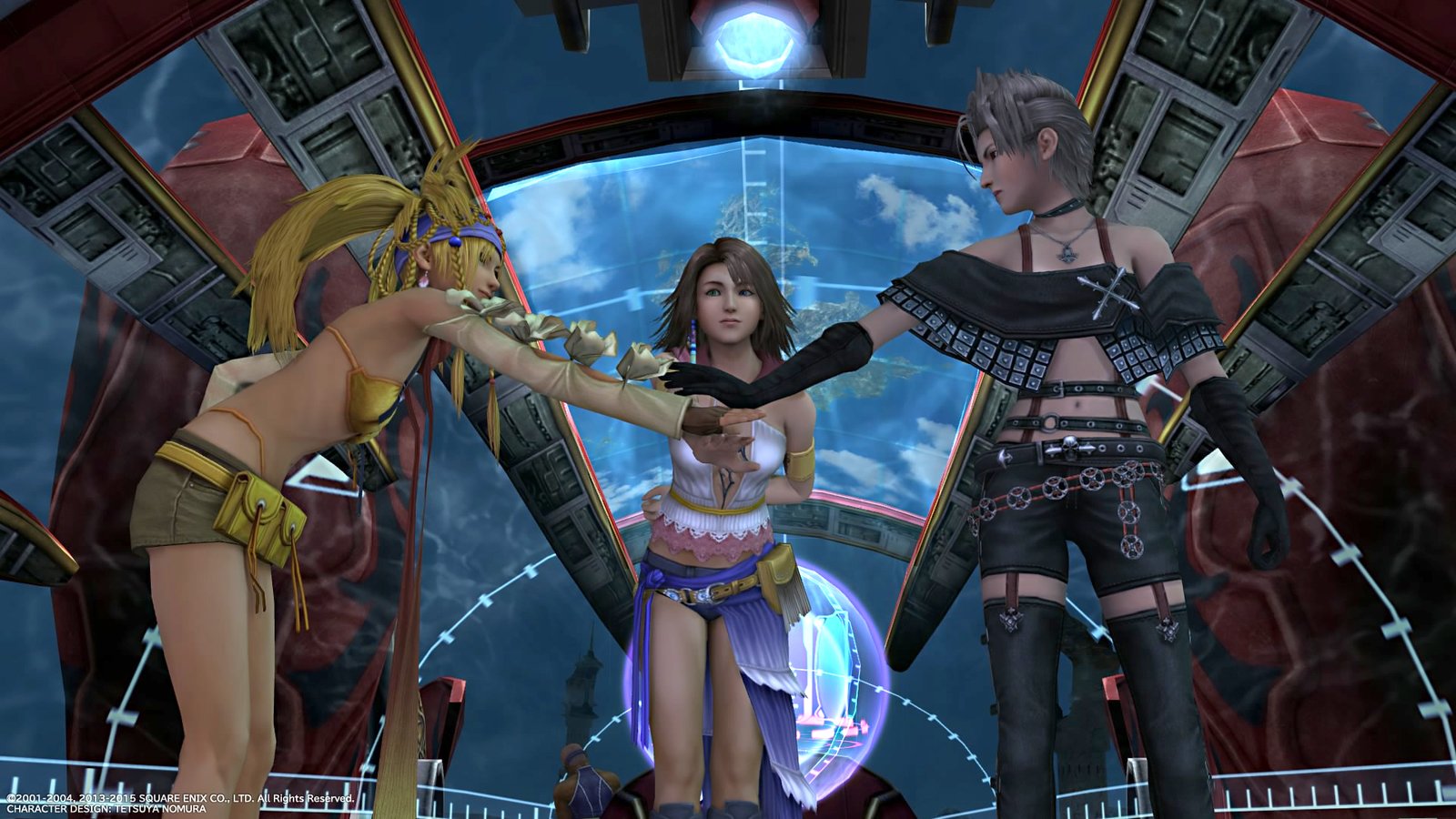 Rikku, Yuna y Paine en Final Fantasy X-2, la secuela de Final Fantasy X