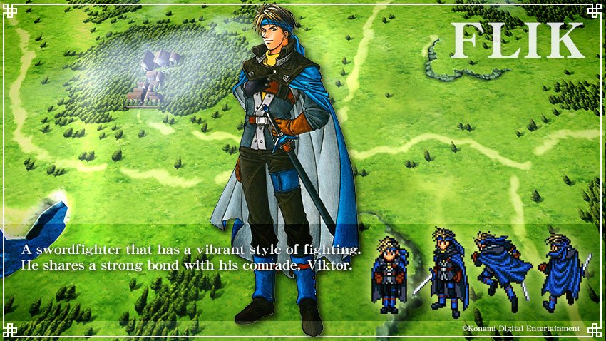 Flik, el Rayo Azul, en Suikoden II, ilustración oficial