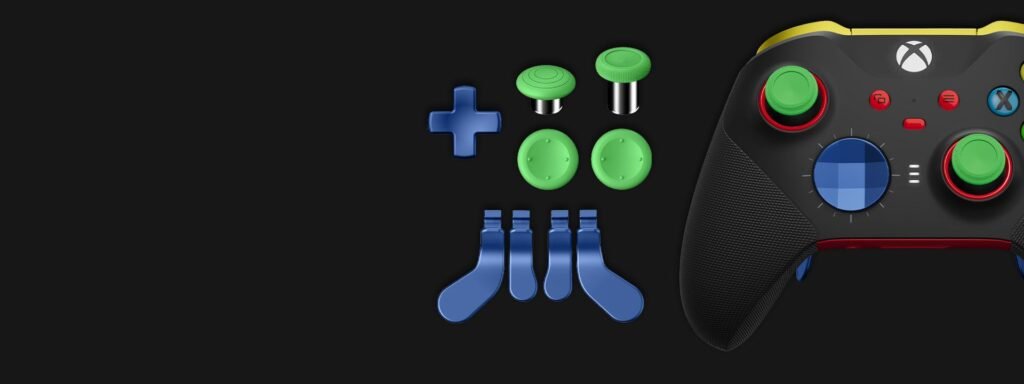 Mando Xbox Elite Series 2 personalizado en Xbox Design Lab con accesorios en varios colores